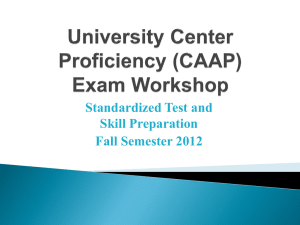 University Center Proficiency Exam Workshop