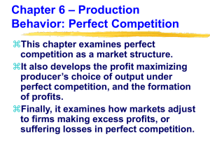 Production Behavior-Perfect Competition