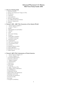 2014-15 APUSH Mid Term Study Guide