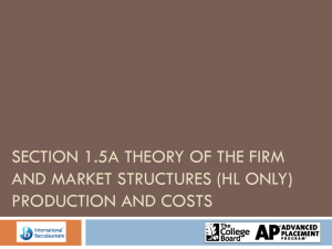1.5 Theory of the firm and market structures (HL only) Production
