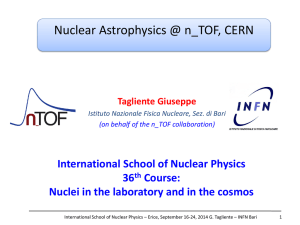 Nuclear Astrophysics at n_TOF, CERN