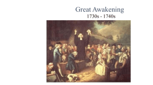 Great Awakening - Mrs. Hopkins History Class