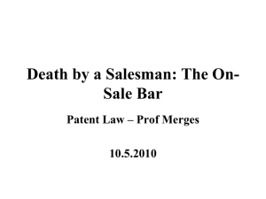 Death by a Salesman: The On-sale Bar