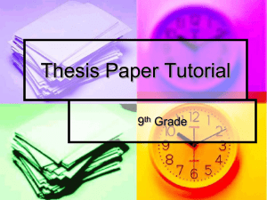 9th Grade Thesis Paper Tutorial