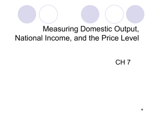 Measuring Domestic Output, National Income, and the Price Level