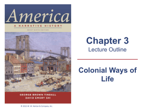 Colonial Ways of Life - Jesuit APUSH