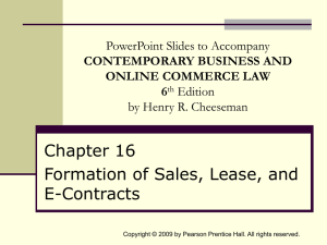 Chapter 014 - Formation of Sales & Lease Contracts