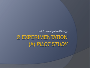 (a) Pilot study - whitburnscience