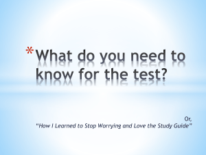What do you need to know for the test?