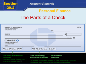 The Parts of a Check