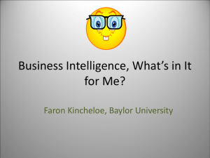 Business Intelligence, What's in it for me?