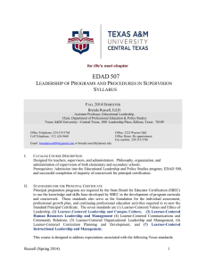 EDAK 507-110 Ldrshp of Programs & Proc