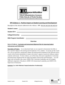 DPI Evidence 1 - Department of Educational Leadership