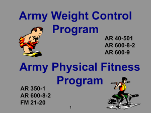 Army Weight Control Program, Army Physical Fitness