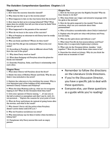The Outsiders Comprehension Questions Chapters 1-3