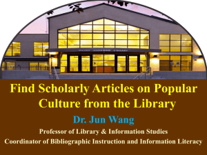 An Introduction to Library Research on Popular Culture