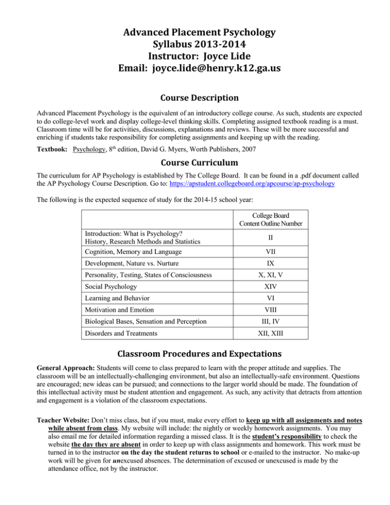 What Is Advanced Placement Psychology