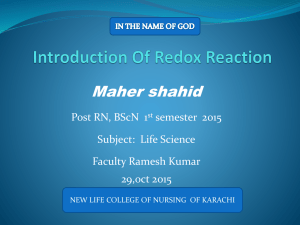 Introduction Of Redox reaction ( life sceince )