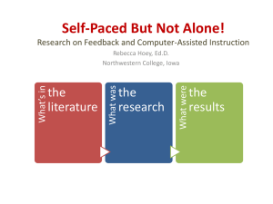 Self-Paced But Not Alone Research on Feedback and Computer