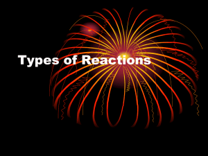 Types of Reactions - Ms. Lisa Cole-