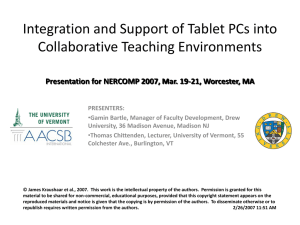 Integration and Support of Tablet PCs into