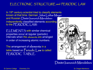 Electronic Structure and Periodic Law