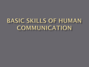 Basic skills of human communication