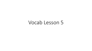Vocab Lesson 5