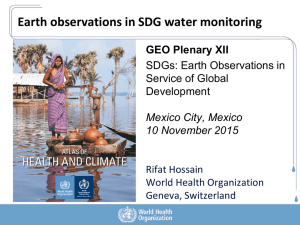 Earth observations in SDG water monitoring GEO Plenary XII