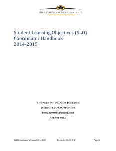 SLO Assessment Issue Sheet 2014-2015