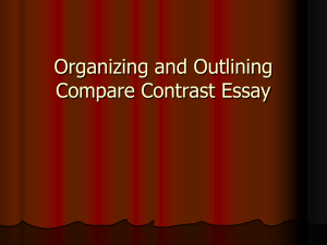 Organizing and Outlining Compare Contrast Essay Romeo and