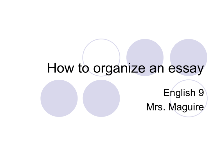 how to organize your essay the machine