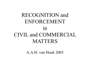Recognition and Enforcement in Civil and Commercial Matters