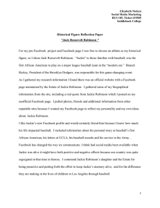 Jackie Robinson Reflection Paper