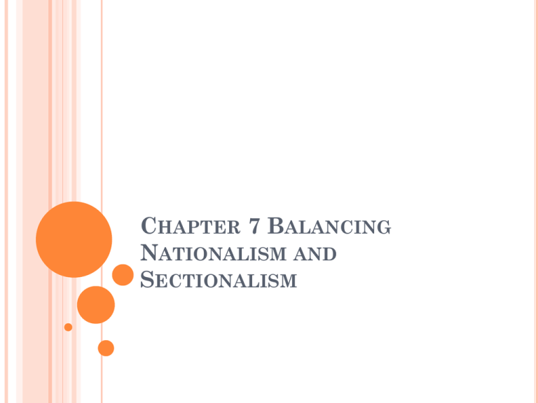 Chapter 7 Balancing Nationalism And Sectionalism