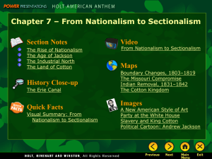 From Nationalism to Sectionalism