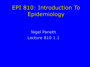 EPI 810: Introduction To Epidemiology