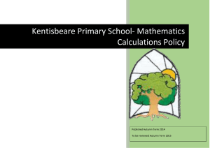 Kentisbeare Primary School calculations policy