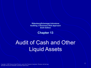 Planning for Audits of Cash and Marketable Securities (continued)