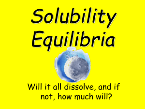 Solubility Equilibria