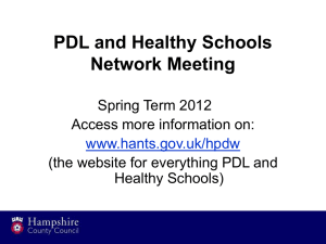 PDL and Healthy Schools network meeting – Spring Term 2012 814kb