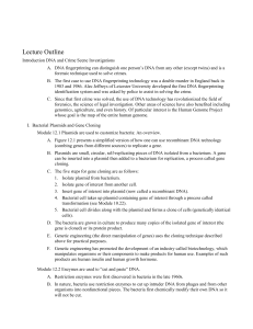 Lecture Outline Introduction DNA and Crime Scene Investigations A