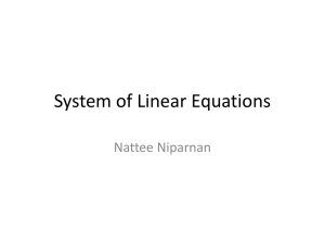 Linear Equations - Nattee Niparnan