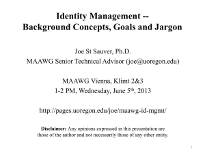 Identity Management -- Background Concepts, Goals