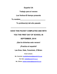 Spanish 3A Summer Packet
