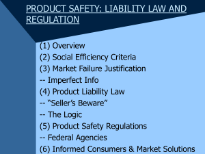 product safety: liability law and regulation