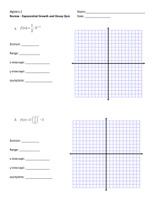 Algebra 2 Name: Review - Exponential Growth and Decay Quiz