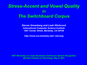 Stress-Accent and Vowel Quality in the Switchboard Corpus