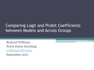 Comparing Logit and Probit Coefficients between Models