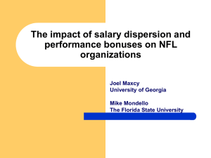 The impact of salary dispersion and performance bonuses on NFL